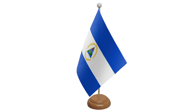 Nicaragua Small Flag with Wooden Stand